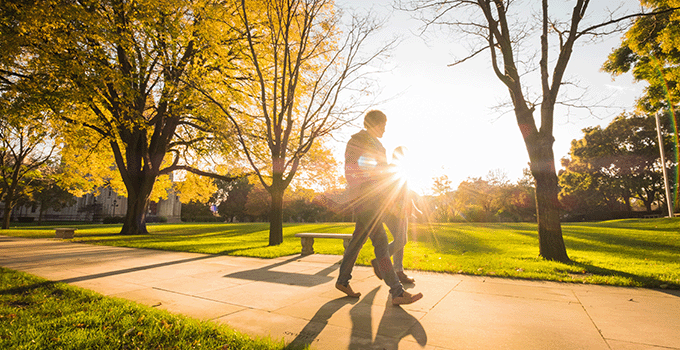 Students walking